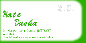 mate duska business card